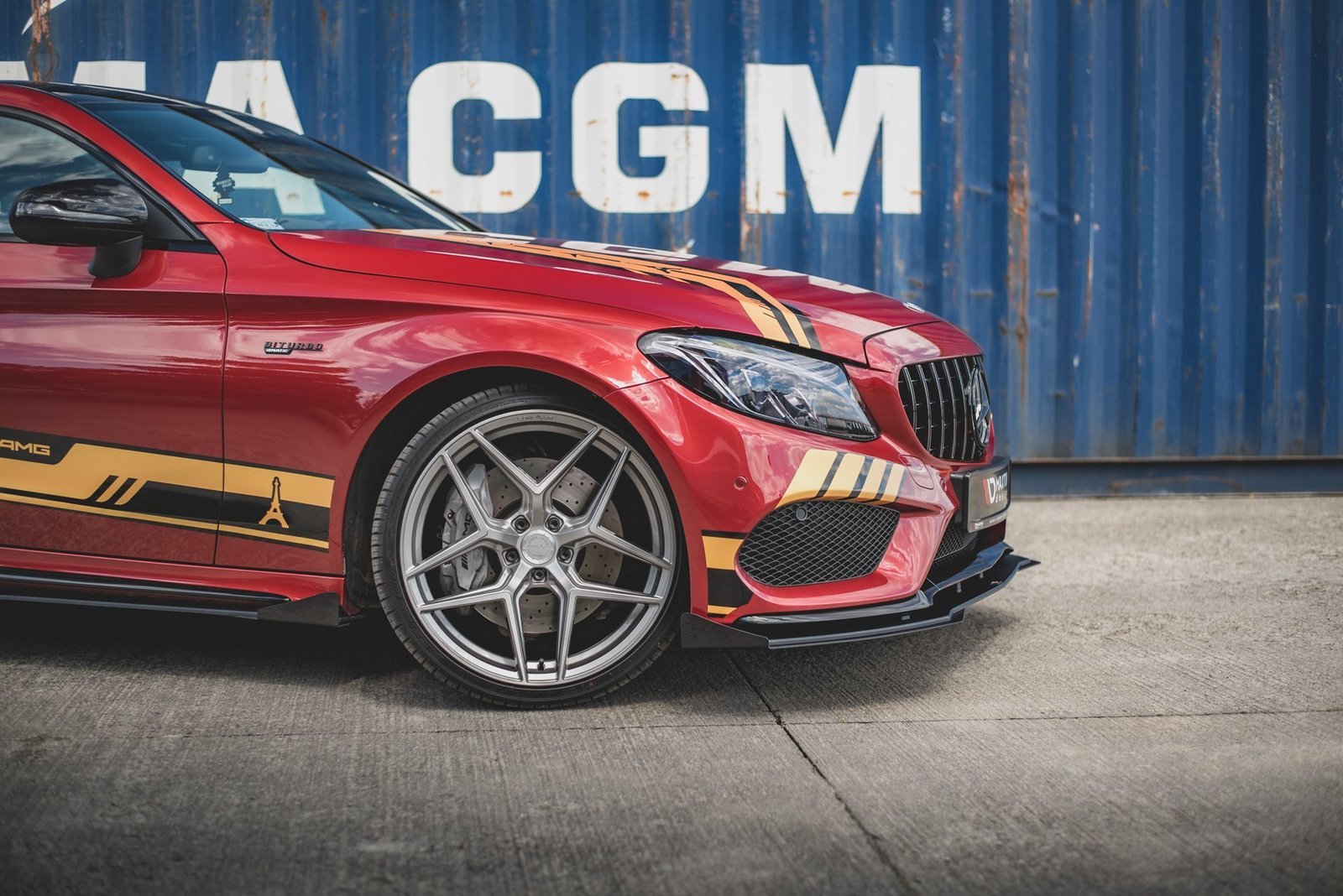 Street Pro Splitter Delantero + Flaps Aerodinámicos Mercedes-AMG C43 / AMG-Line Coupe C205 - Imagen 3