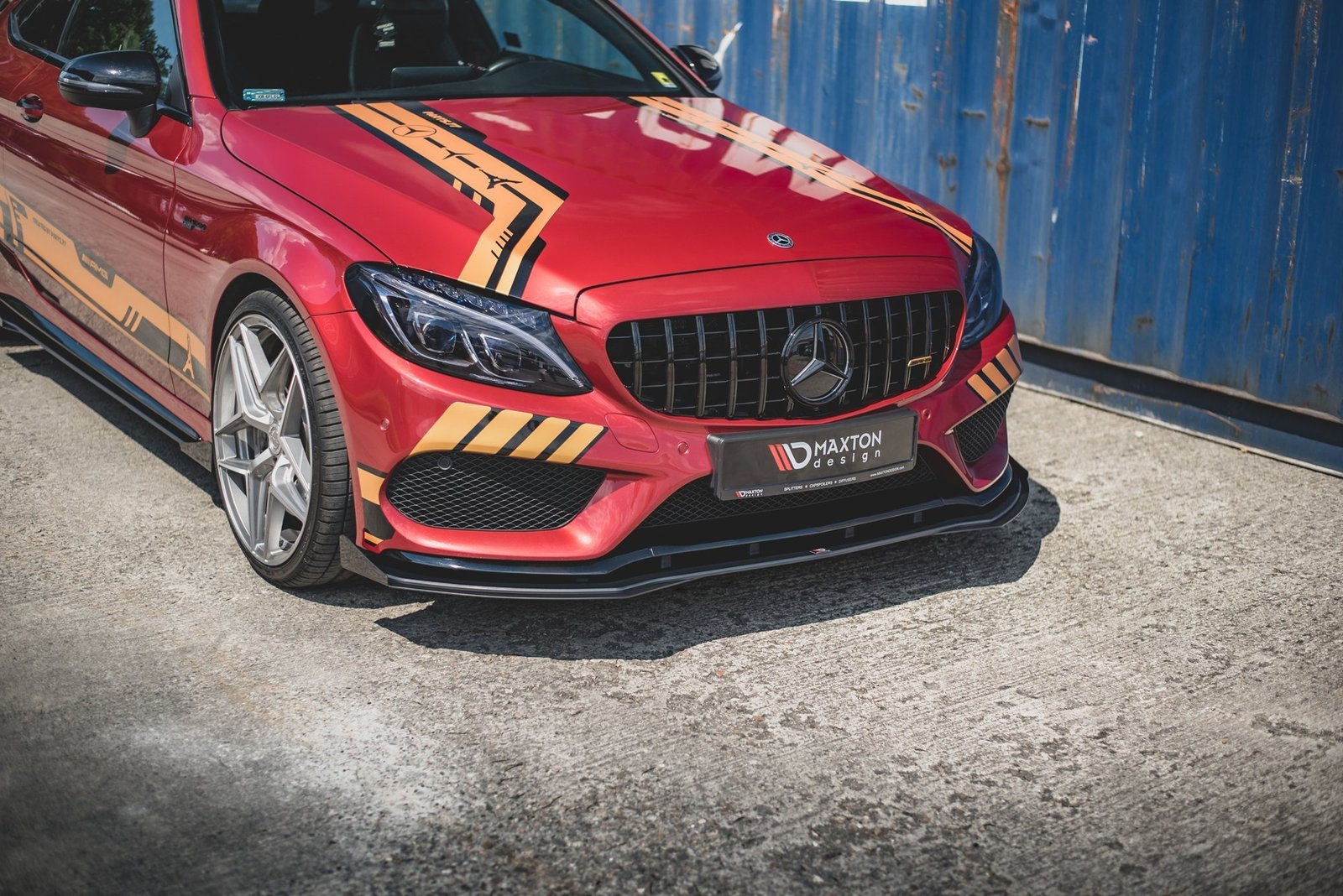 Street Pro Splitter Delantero + Flaps Aerodinámicos Mercedes-AMG C43 / AMG-Line Coupe C205