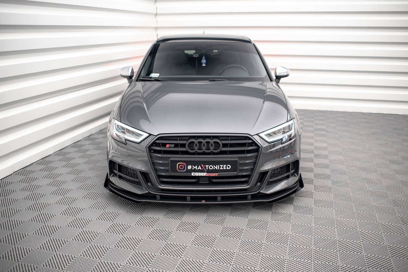 Street Pro Splitter Delantero + Flaps Aerodinámicos Audi S3 / A3 S-Line Sportback 8V Facelift - Imagen 2