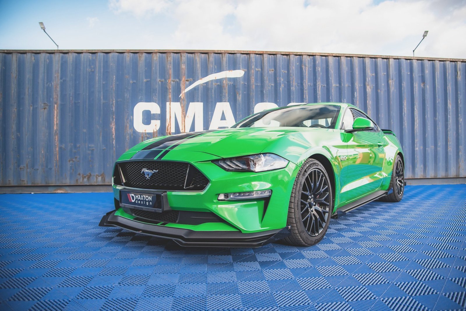 Street Pro Splitter Delantero + Flaps Aerodinámicos Ford Mustang GT Mk6 Facelift