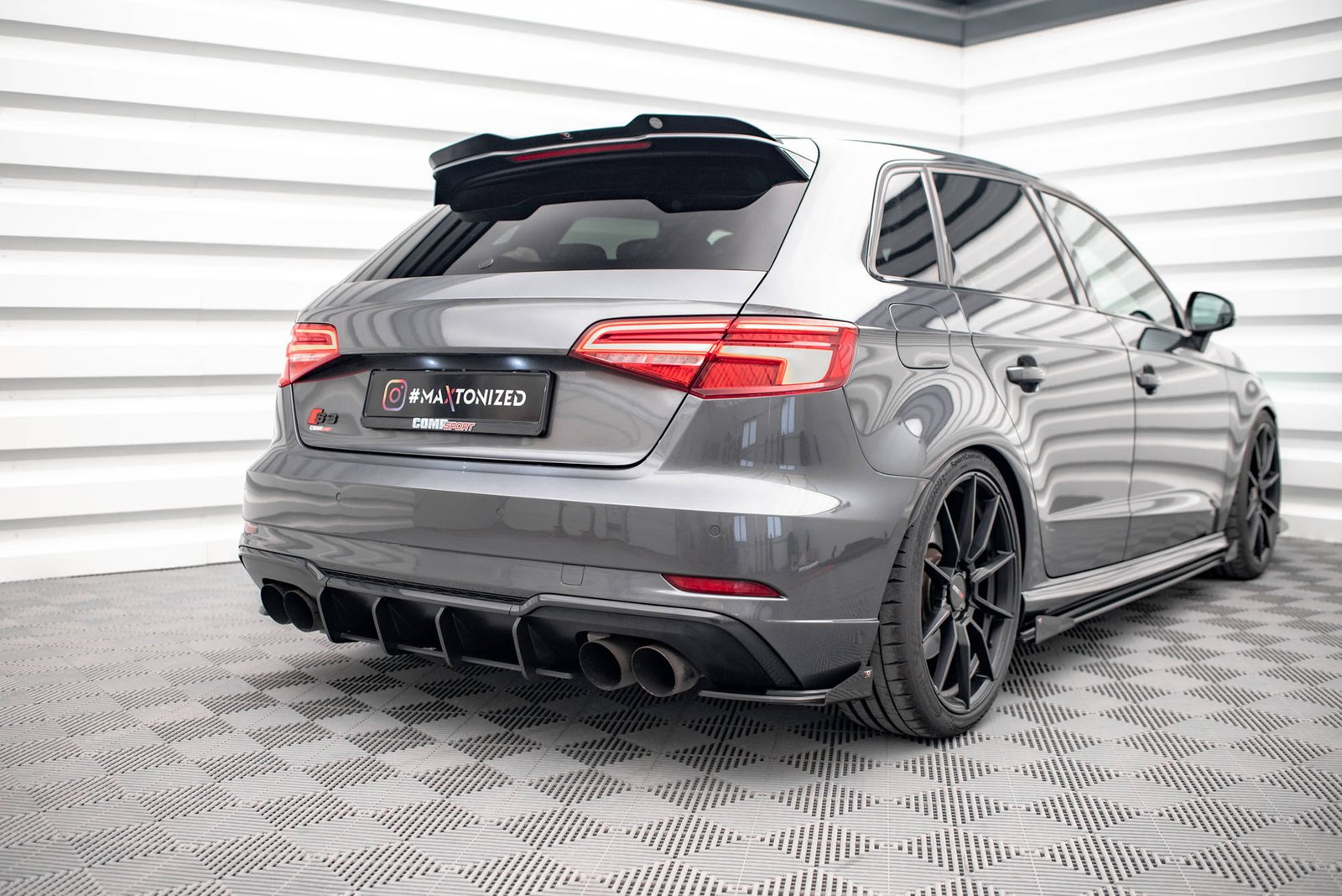 Street Pro Splitters Laterales Traseros + Flaps Aerodinámicos Audi S3 Sportback 8V Facelift - Imagen 3