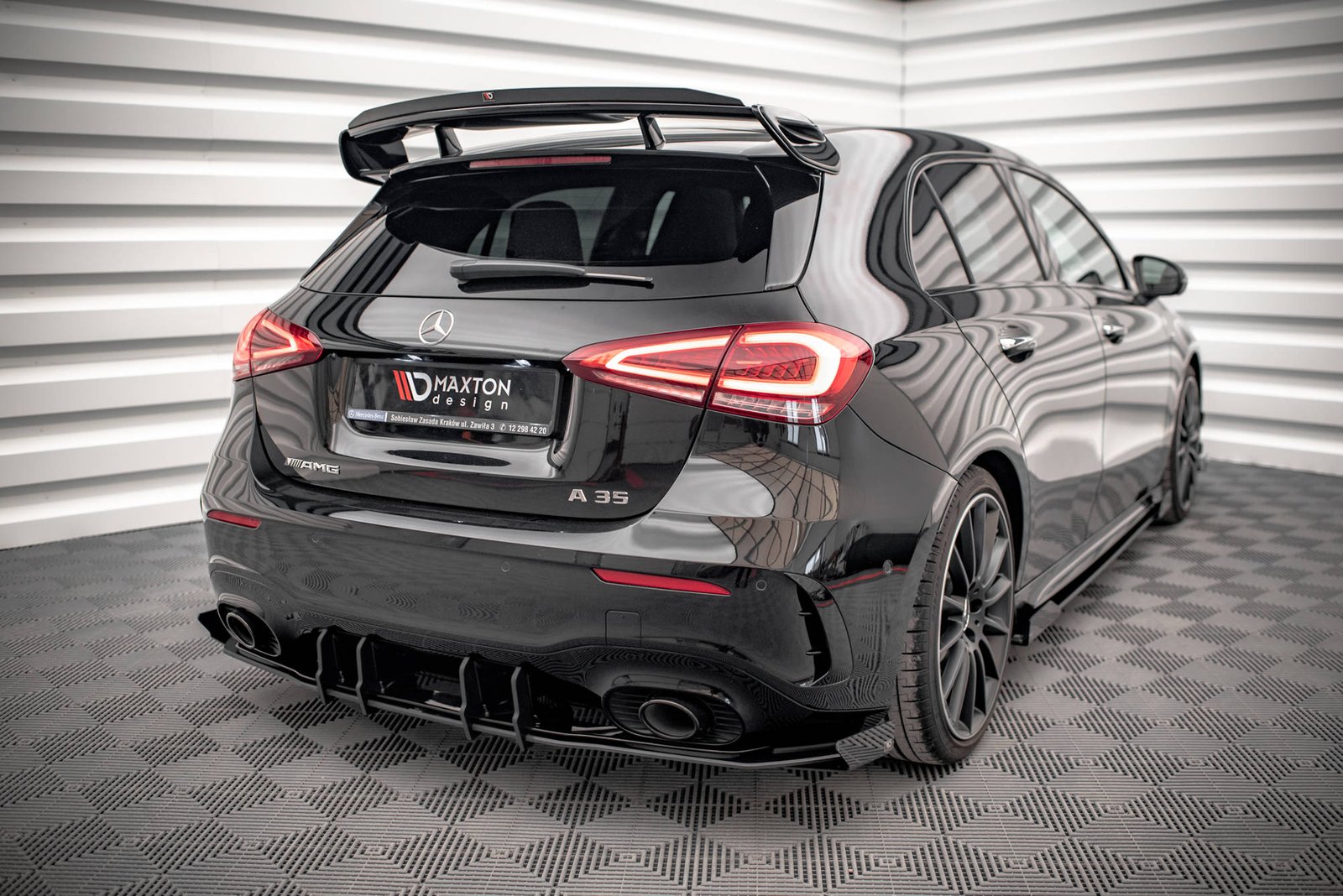 Street Pro Faldón Trasero + Flaps Aerodinámicos Mercedes A35 AMG Hatchback Aero Pack W177
